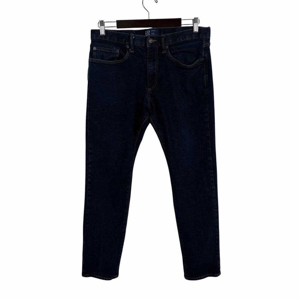 GAP Slim Fit Jeans Mens 34x30 (Fits 34x28) Dark Wash Denim Casual Workwear